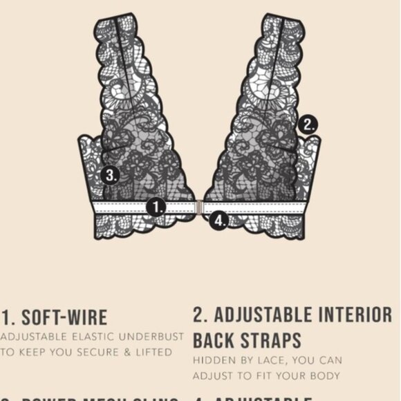 NWT Free People X HAH Got Ur Back Bra Large Black Lace Bralette Adjustable - Picture 5 of 5